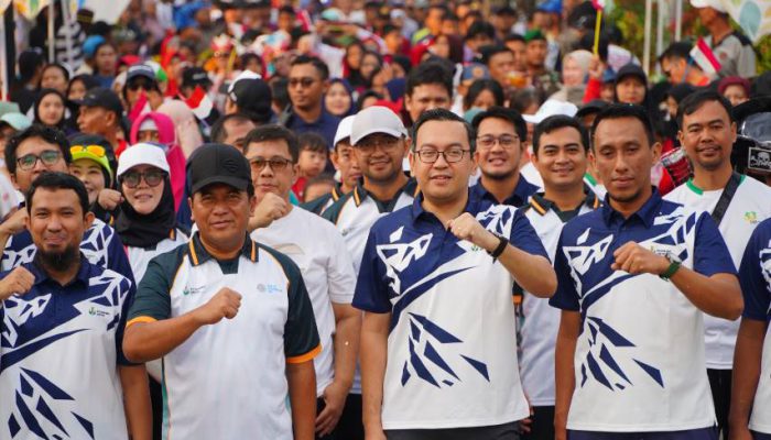 Jalan Sehat Warnai HUT ke-53 Petrokimia Gresik dan HUT ke-80 RI Bersama Warga Gunungsari dan Babat