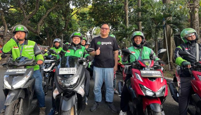Solidaritas! Driver Gojek Ikut Apel Damai Jaga Kota Malang Kondusif