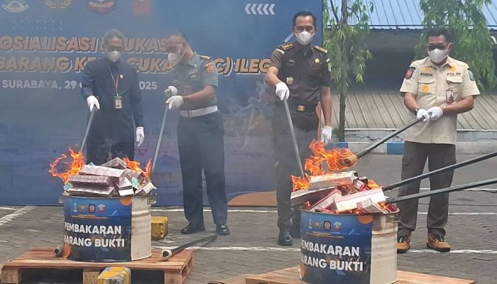 Operasi Gabungan Jatim Gagalkan Rokok Ilegal Rp25 Miliar, Seluruhnya Dimusnahkan