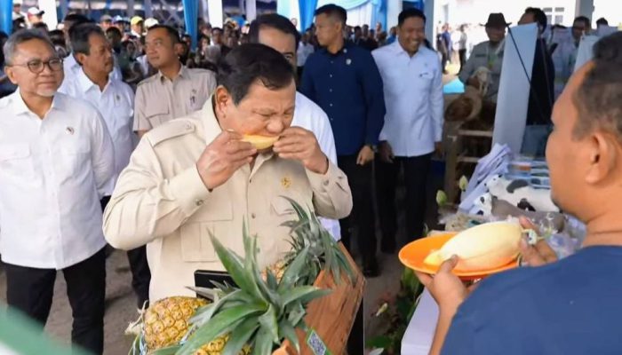 Kunjungi Panen Raya, Presiden Prabowo Cicipi Hasil Pertanian Petani
