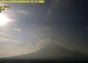 Gunung Semeru Aktif, Kolom Abu Naik Turun, Status Tetap Siaga