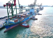 TTL Sambut MV Cosco Haifa, Pertumbuhan Peti Kemas Internasional Melonjak di Atas 90 Persen