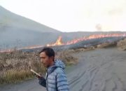Angin Kencang Terjang Bromo, Kebakaran Hutan Meluas ke Bukit Teletubbies hingga Malang